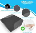 Allaboutsla Car Seat Cushion, Car Seat Cushions for Long Driving | Comfortable Memory Foam Driver Seat Cushion, Automotive Seat Cushions, Butt Pillow for Car,Truck, Office Chair, Black - Image 4