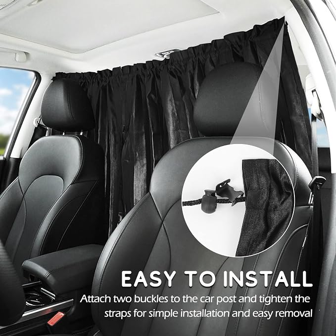 ZATOOTO Car Window Curtains for Privacy, Magnetic Divider Window Sun Shade | Universal Fit, Front & Rear Divider, Keep Cool, Easy Installation, For Travel & Camping, Removable Simple - Image 5