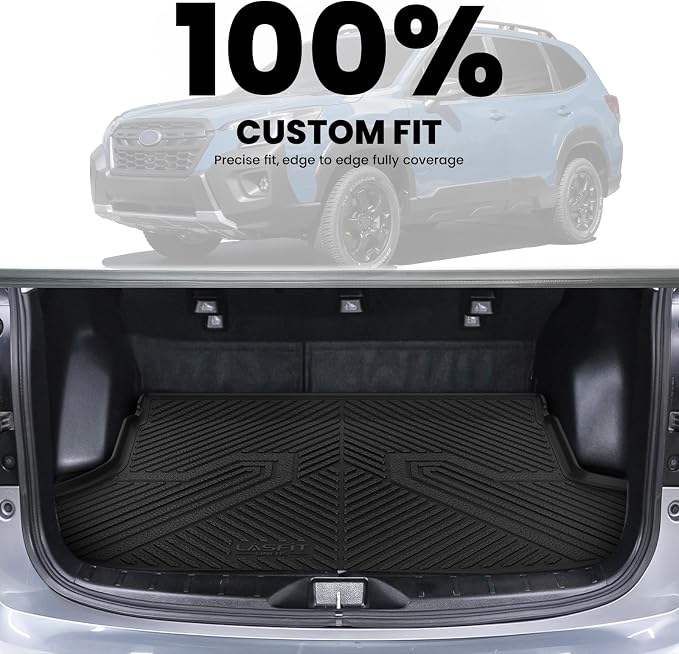 LASFIT Cargo Mat for Subaru Forester 2024 2023 2022 2021 2020 2019 | All Weather Custom Fit Anti-Slip Pet Friendly Easy Clean TPE Trunk Mat Cargo Tray Liner Accessories, Black - Image 4