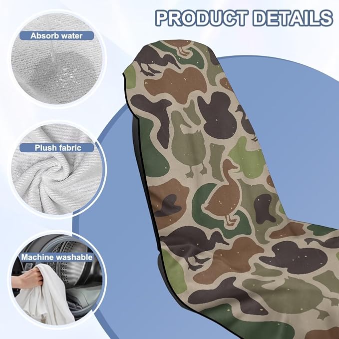 Car Towel Seat Cover Camo Duck Car Seat Cover Protector Breathable Comfortable Cars Interior Accessories Easy to Installation for Cars SUV Trucks - Image 6