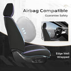 Coverado Car Seat Covers Front Seats, Seat Covers for Cars, Car Seat Protector, 2-Pack Car Seat Cushion Nappa Leather, Waterproof Seat Covers Carseat Cover Universal Fit for Most Cars(Purple&Black) - Image 3