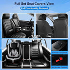 Fit Renegade Seat Covers Custom Fit for Jeep Renegade 2015-2023, Full Set | Premium Leather Full Coverage Protectors, Waterproof, Breathable, Scratch Resistant, Easy Wipe, Airbag Compatible, Black - Image 2