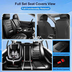 Fit Gladiator Seat Covers Fit for Jeep Gladiator 2020-2026, Front Pair | Premium Leather Full Coverage Protectors, Waterproof, Breathable, Scratch Resistant, Easy Wipe, Airbag Compatible, Black - Image 2