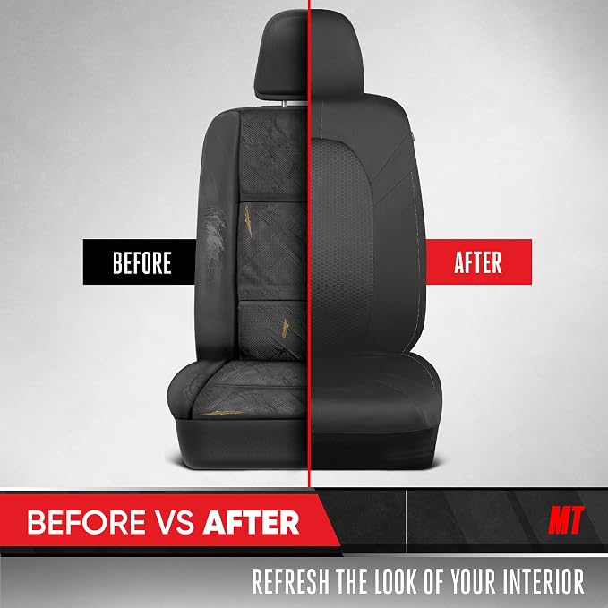 Motor Trend Front & Rear Car Seat Covers Full Set - Gray Cloth Bucket Seat Covers for Front Seats + Waterproof Rear Split Bench Cover – Universal Fit for Car Truck SUV Van Interior Protection - Image 7