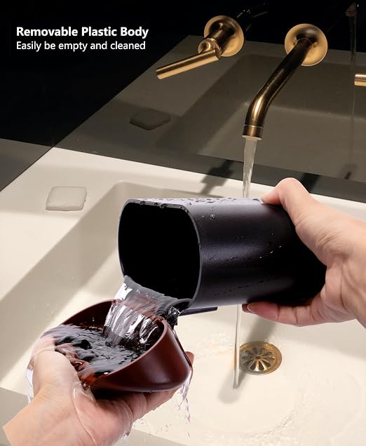 Ginsco Mini Car Trash Can with Lid, Small Car Garbage Can, Cute Leakproof ABS Car Trash Bin, Car Accessories for Interior, Garbage Bin for Car, Home, Office with 60pcs Trash Bags Black/Brown - Image 8