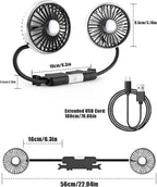 Hayousui USB Dual Head Car Fan for Backseat Kids,Separated Controlled | 3 Speeds,DC 5V/2A,LED Light,360°Rotatable,Dual Rearseat Fan for Honda/Civic/Ford/Toyota/Wranger/Sahara/Grand/Cherokee - Image 9