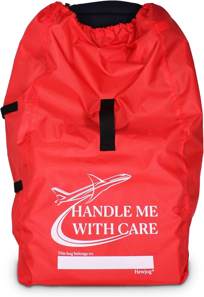 Car Seat Travel Bag for Airplane, Carseat Cover for Air Travel for Infant Carriers Booster Convertible, Red by Unknown