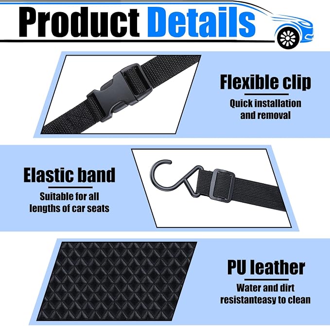 BFXM Car Purse Holder Between Seats, Leather Front Seat Car Organizer | Large Capacity Car Net Pocket Handbag Holder, Backseat Barrier Storage Bag Fits for Car, Truck, SUV, Purse Holder for Car - Image 5