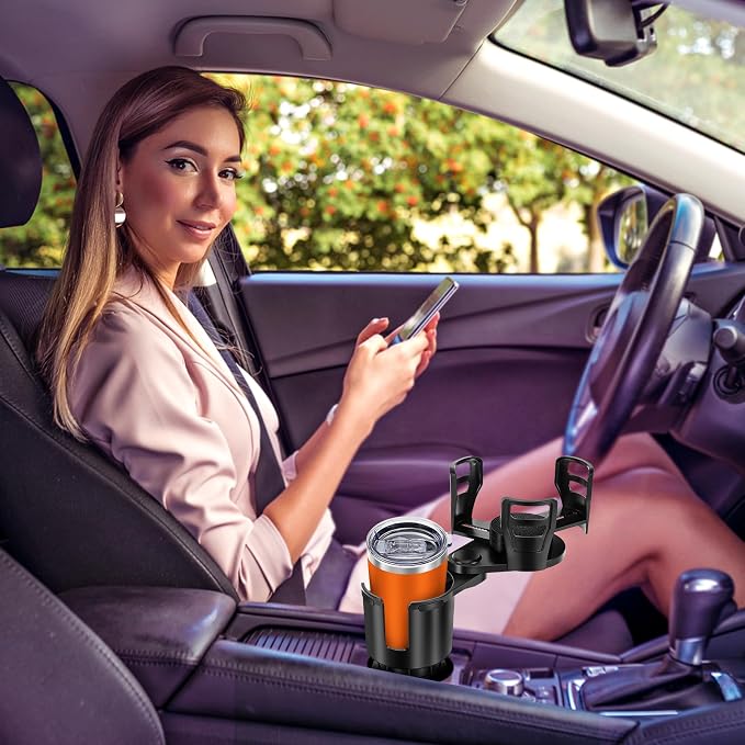 Universal 2 in 1 Car Cup Holder Expander with Adjustable Base, Fits Most Bottles - Image 8