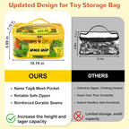 Tesuko 6 Pack Clear Toy Storage Bag with Name Tag& Manual Pocket, Waterproof Transparent PVC Toy Organizer Case for Lego Bricks, Board Games, Building Blocks, Puzzles (Large Capacity, Full Colourful) - Image 2
