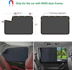 Car Side Window Sun Shades Magnetic Automotive Curtains Camping Rays Glare Sunshade Side Window Rear Seat Divider Privacy Protection Curtains Universal Fit for Most Vehicles (Fron&Rear-Side Curtains) - Image 3