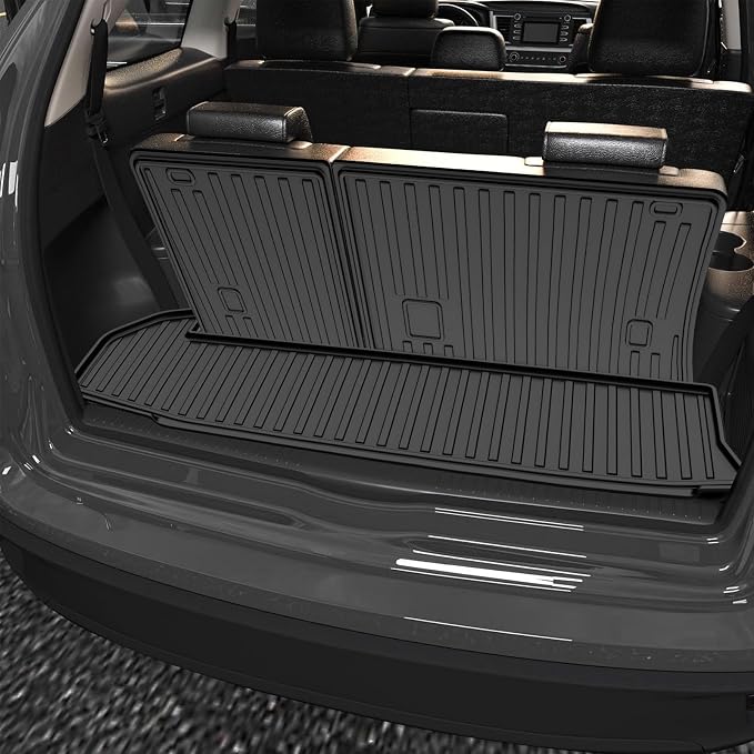 AOMSAZTO Cargo Mat for Toyota Highlander 7-Seat 2014-2019 with Seatback Mat | Custom Fit Floor Liners & Cargo Liner with Backrest Mat All-weather Easy to Clean Heavy Duty Waterproof Trunk Mat - Image 3