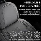 Coverado Car Seat Covers, Front Seat Cover, 2 Pack Luxury Faux Leather Seat Covers for Cars, Waterproof Car Seat Protector, Gray Car Seat Cover, Universal Car Seat Protectors Fit for Most Cars - Image 4