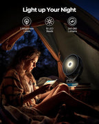 Koonie 8'' 10000mAh Portable Clip on Fan with LED Lantern and Hook | Battery Operated Desk Fan, Quiet Camping Fan with LED Digital Display, 360° Rotation & 3 Speeds for Travel Tent Gym Treadmill - Image 6