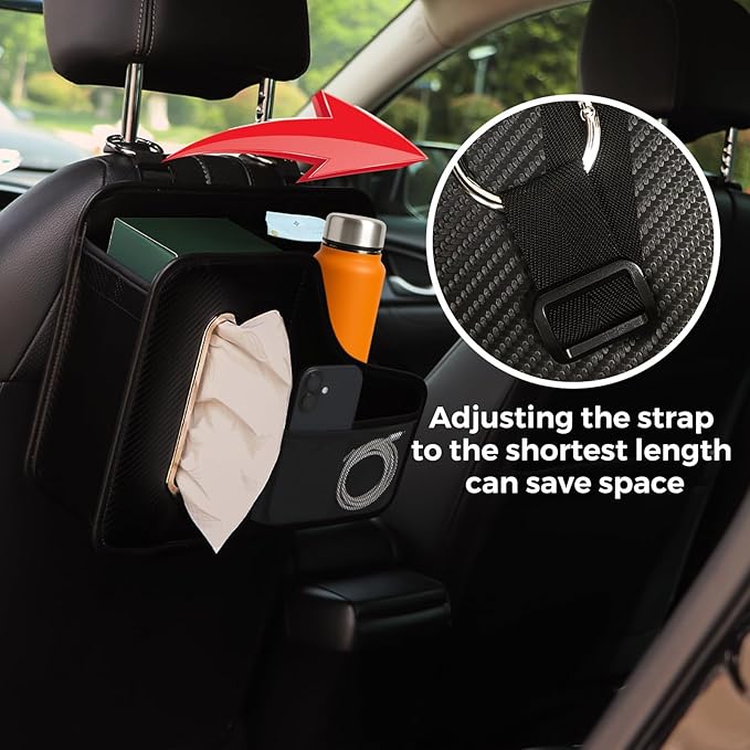 Car Tissue Holder,Back Seat Organizer with Cup Holder,Multifunctional Car Headrest Seat Back Storage,Snack Organizers for Kids,Large Tissue Box Cover Fit for 100-130 Regular Size Tissues - Image 4