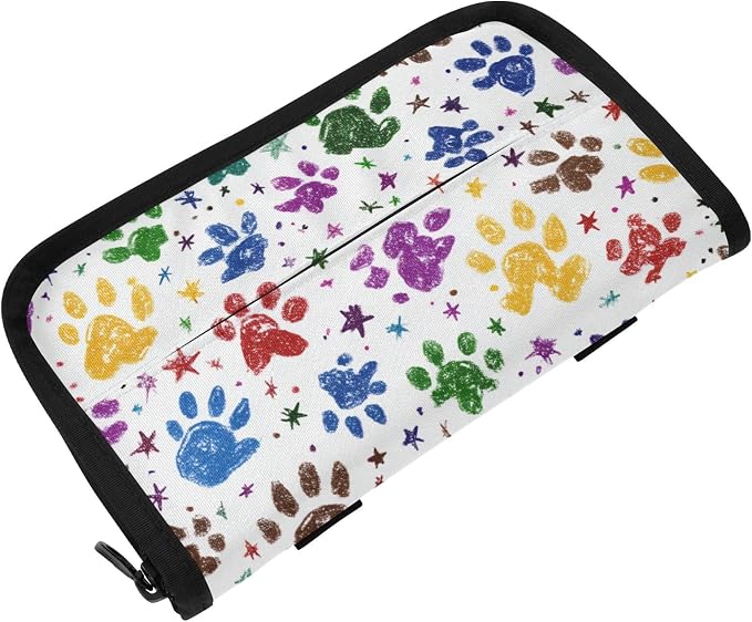 Car Tissue Holder Car Napkin Holder Car Tissue Box Dispenser Storage Case Sun Visor Mask Holder with Adjustable Straps Reusable Refillable Paw Prints and Stars by Unknown