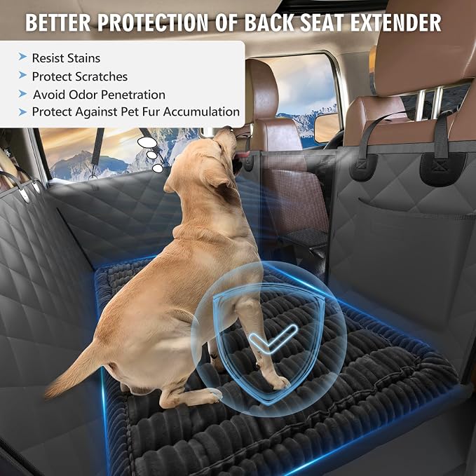 Dog Bed for Car Back Seat, Non-Slip Backseat Pet Mat XL, 59”X27.5” | Soft Blanket for Travel, Plaid Flannel, Quilted PP Cotton Filling, Non-Slip Backing, Machine Washable, Fit Backseat Extenders - Image 4