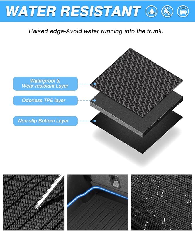 Powerty Trunk Mat for Honda CRV Hybrid 2023-2026, All Weather TPE Cargo Mat Liner for CR-V Upper Position Cargo Deck - Image 4
