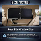 XCBYT Blackout Magnetic Car Window Shades for Rear Windows, 2 Pack | UV & Heat Protection, Magnetic Sun Shades for Baby Sleep, Privacy Nursing Covers, Fits steel frames only, measure first - Image 2