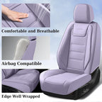 Coverado Car Seat Covers, Front Covers for Cars, Car Seat Cover Front Seats, Car Seat Protector Waterproof, Leather Car Seat Cushion, Universal Interior Covers Seat Protectors for Most Cars Purple - Image 2