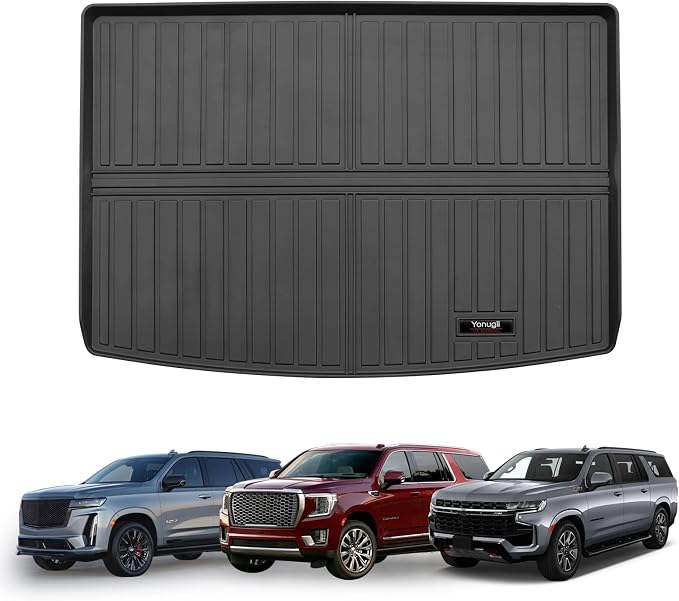 Custom for 2021-2026 Suburban/GMC Yukon XL/Cadillac Escalade ESV Cargo Mats Trunk Liner All Weather TPE Protection Mat Accessories (Only for 2021-2026 Suburban/Yukon XL/Escalade ESV) by Yonugli