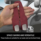Car Purse Hook, Car Seat Headrest Hooks, Hot Pink Leather 2 Pack | Car Purse Holder Hooks, Universal Car Hangers Seat Back Organizer Storage, Double Metal Hooks for Grocery Purses and Bags - Image 6