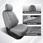 Huidasource 2007-2017 Wrangler JK Custom Seat Covers (Full Set/Gray) | Waterproof Leather Seat Cushion Protector for Jeep Wrangler JK 4-Door Sahara Sport Rubicon - Image 4