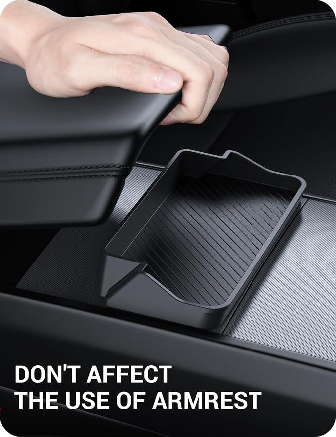 BASENOR Center Console Sunglasses Holder for 2026 Tesla Model Y/YL/Model 3 | Armrest Key Holder Storage Box for 2025 2026 Model Y Juniper & 2026 Model Y L & 2024 2025 2026 Tesla 3 Highland - Image 4