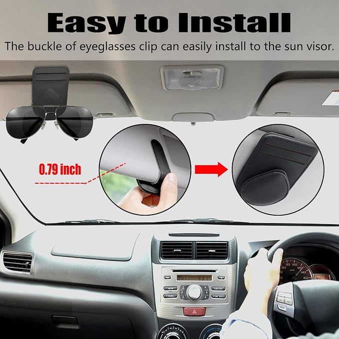Visor Card Holder for Car Visor, 2 Card Slots Visor Glasses Clip, Strong Magnetic Visor Holder, Visor Accessories for Cars SUV(Gray1Pcs) - Image 6