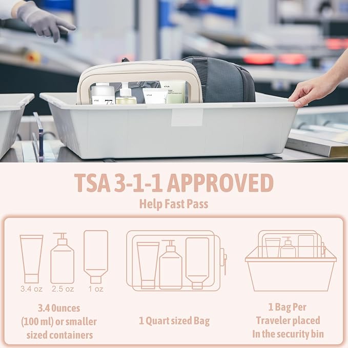 YOPCDJ 3PCS Clear Toiletry Bag,TSA Approved Travel Makeup Pouch with Zipper for Cosmetics and Toiletries，Diaper Bag Organizer Pouch Set,Women's Purse Organizer and Clear Car Bag - Image 4