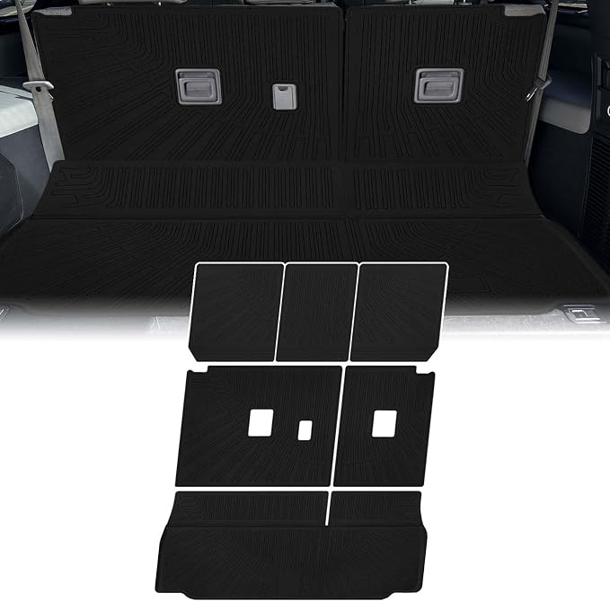 Cargo Liner Compatible with 2012-2022 Toyota Sequoia Trunk Mat Cargo Mat Back Seat Cover Protector (Backrest Mats+Trunk Mat) by YEBOOCA