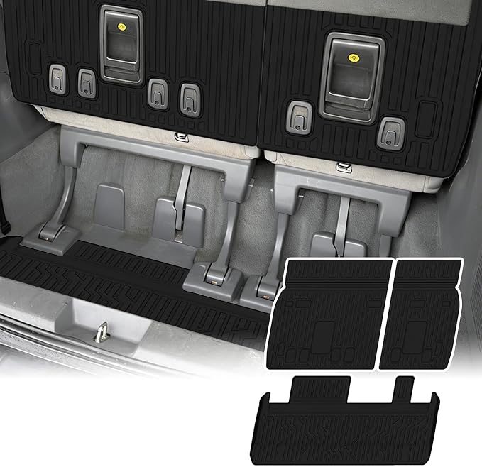 Cargo Liner Compatible with 2011-2020 Toyota Sienna Trunk Mat Cargo Mat Back Seat Cover Protector (Backrest Mats+Trunk Mat) by YEBOOCA