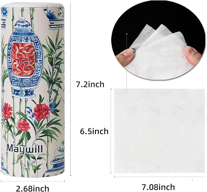 Car Tissue Holder,Tissue Box, Car Tissues Cylinder with Cap, Car Tissues Holder, Car Tissues Holder Round Container(4pk/200 Sheets) - Image 6