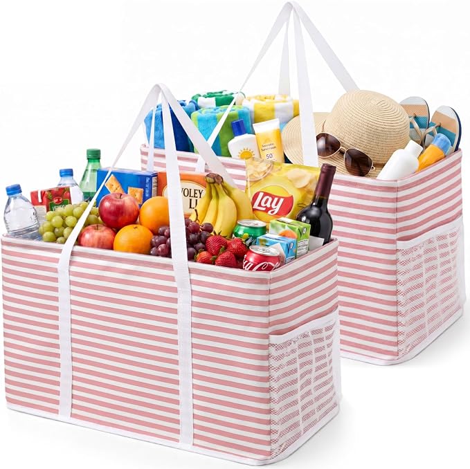 Lifewit Extra Large Tote Bag, Reusable Grocery Bags with Metal Wire Frame and Handles by Lifewit