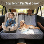 Pet Bench Seat Covers for Mid-Size Sedans and SUVs, Heavy Duty Nonslip Car Seat Protector for Child Car Seat, Waterproof Back Seat Covers for Dogs and Kids, Armrest & Seatbelt Access(Grey) - Image 3