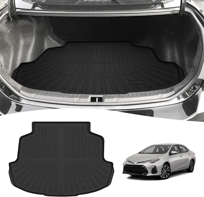 Corolla Cargo mat - Trunk Mat for Toyota Corolla 2014-2019 | All Weather Trunk Mat for Corolla Accessories, Heavy Duty Rubber Mats, Car Accessories by cartist