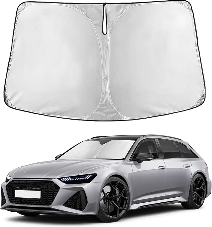 EcoNour Windshield Sunshade Compatible for Audi RS 6 2003-2023 2024 2025 | Sun Visor for Front Windshield & Window Sun Shade Cover, UV Heat Blocker & Protector, Car Accessories by EcoNour