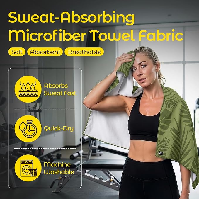 Car Seat Towel Cover, Full-Sized, Sweat Absorbing Towel for Gym - Palm | Washable quick-dry towel cover protects front seats from sweat and water after gym, workout, running, beach and swimming - Image 5
