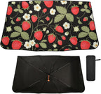 Strawberry Windshield Sun Shade Umbrella Fruit Flowers Leaves Foldable Car Front Window Sunshade Blocks UV Rays Heat Keep Vehicle Cool (55" x 27.5") by Oarencol