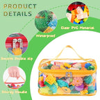 4 Pack Clear Toy Storage Bags, PVC Waterproof Toy Organizer, Colorful | Waterproof PVC, Transparent View, Reusable Zip Bags, Label Tags, for Blocks, Puzzles, Board Games, Travel and Home Storage - Image 3