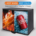Bodaon 2-Pack Insulated Reusable Grocery Shopping Bags, X-Large, Black | Heavy Duty Thermal Tote, Frozen/Cold Food Storage, Travel Cooler Shopping Transport Picnic, Keep Food Hot Warmer, Collapsible - Image 3