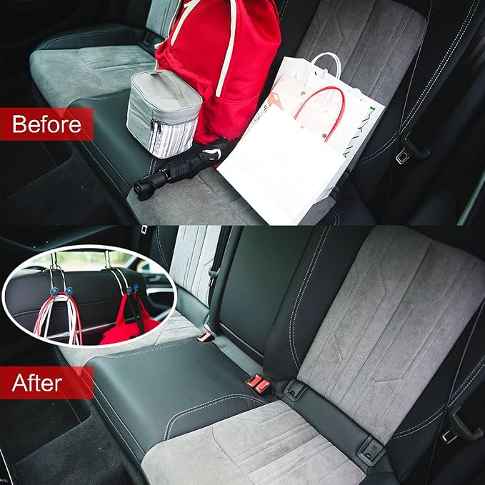 4 Pack Bling Bling Car Hooks, Universal Car Headrest Hooks, Strong Stainless Steel Car Seat Headrest Hanger Hooks for Purses & Grocery Bags (Blue) - Image 5