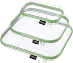 YQBRAO Clear Hard Shell Organizer Cases, 3-Pack, Green | Large, medium & small rigid PET organizers for home, travel, crafts and everyday organization by Unknown