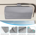 Sunglasses Holder for Car Sun Visor, Leather Auto Eyeglasses Organizer Box with Hidden Magnetic Closure, Vehicle Glasses Case Clip Holder, Car Accessories for Women Men (Gray) - Image 3