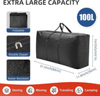 Extra Large travel duffel bag with Strong Handles, Waterproof duffel bag, Durable Zippers, Extra Large Storage Totes for Space Saving and Moving Supplies - Image 2