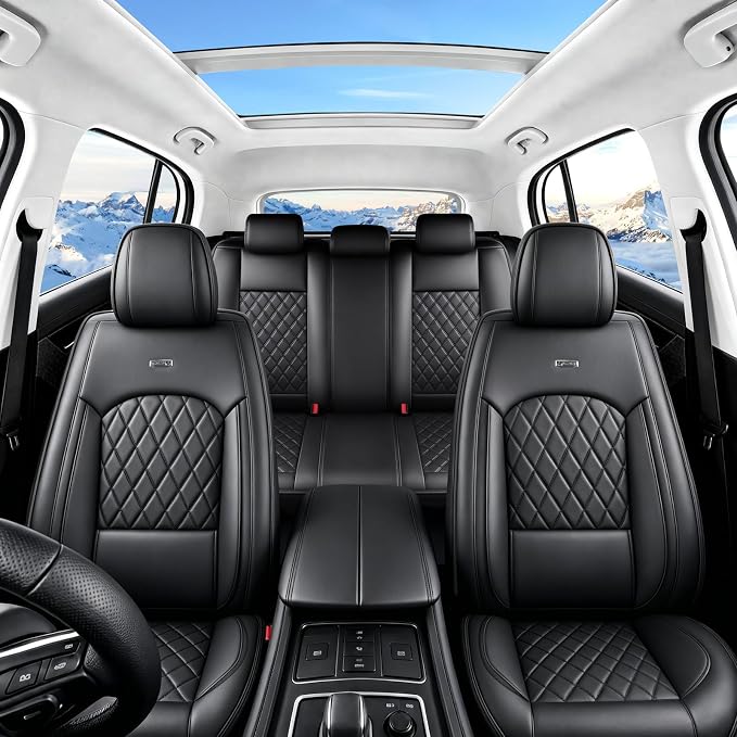 for Subaru Crosstrek 2016-2026 Car Seat Covers, Full Set, Black | Luxury Full Coverage Leather Seat Protectors, Waterproof Breathable, Non-Slip, Easy to Install, Airbag Compatible, All-Season - Image 2