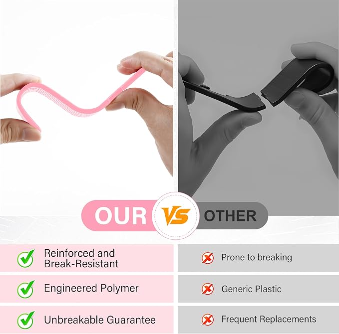 SINGARO Universal 2 Pack Car Seat Headrest Purse Hook, Carbon Fiber Back Seat Hook Storage Organizer Hanger for Purse Handbag Coat, Car Interior Accessories(Pink) - Image 3