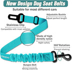 COOYOO Dog Seat Belt,Retractable Dog Car Harness Seat Belt for Car Adjustable Nylon Pet Safety Seat Belts Heavy Duty & Elastic Bungee Buffer - Image 3