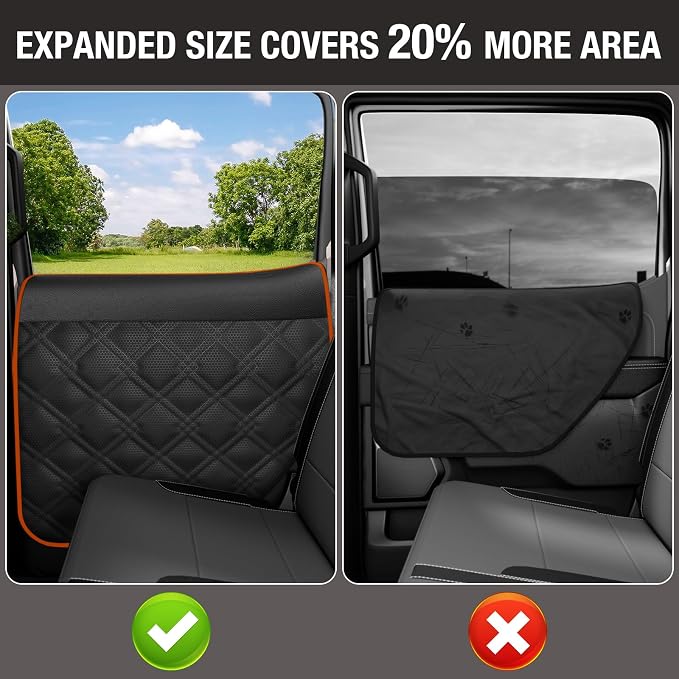 Surfcabin Car Door Protector for Dogs,Trucks & Large SUVs,20% Larger,2 Pack | Thickened Waterproof Fabric, No Tint Damage, Full Door Panel Covers, Does Not Interfere with Window Rolling & Door Opening - Image 3