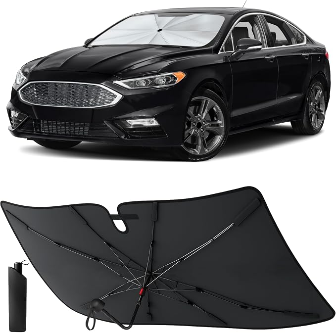 EcoNour Windshield Sunshade & Window Tint for Ford Fusion 2013 2014 2015 2016 2017 2019 2020 2021 | Front Windshield Sun Shade UV Heat Blocker | Foldable Car Sun Visor Interior Accessories by EcoNour